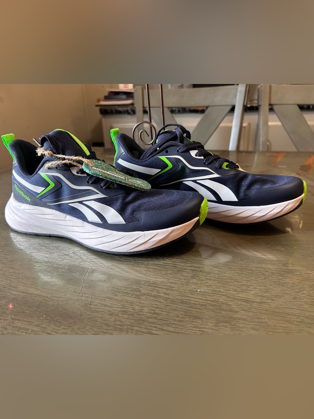 Reebok Men’s Athletic Shoes - Black and Neon Green Accents